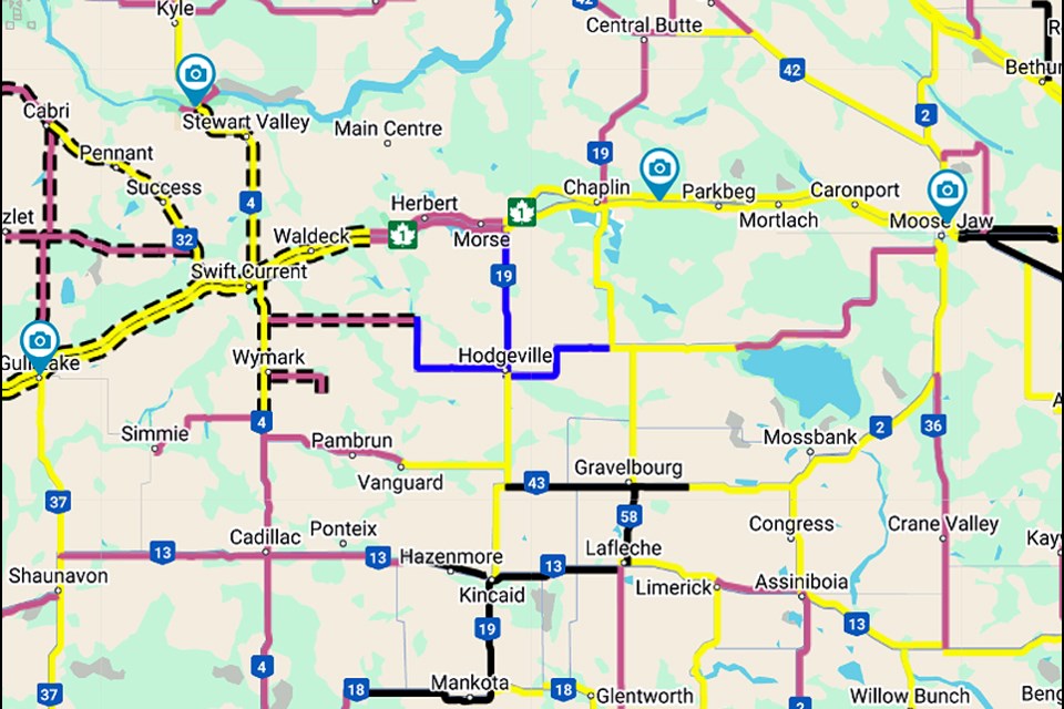 Roads around Moose Jaw have improved, as well as Highway 1 near Swift Current. Click through to review the early morning version.