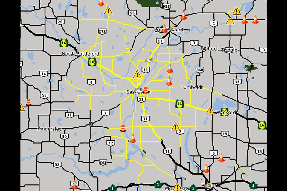 Sask Highway Hotline Map Highway Hotline Update: Rain And Snow Keep Highways Slippery - Sasktoday.ca