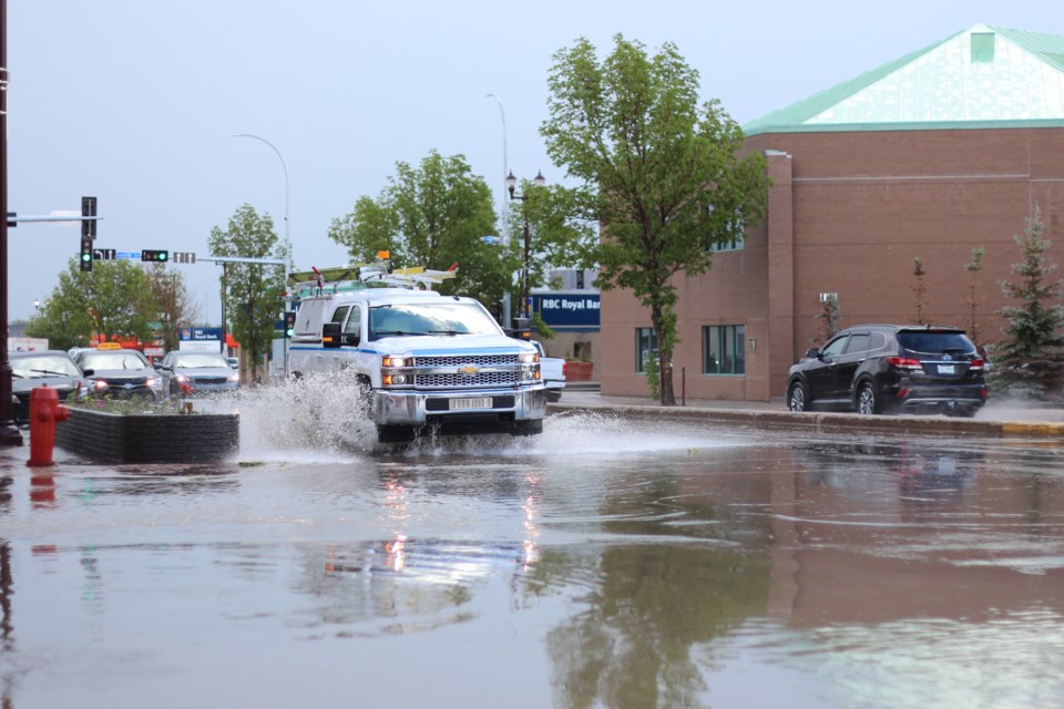 Higher parts of Broadway saw a steady stream of running water.