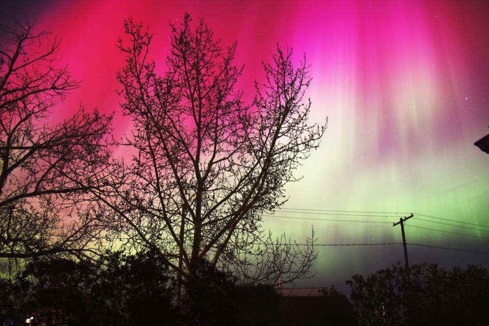 The Northern Lights were bright, due to a Level geo-magnetic solar flare storm on Friday night.