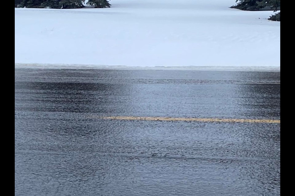 With their farmyard situated right on Highway 14 near Evesham, Ayrey Hereford Farms posted photos of how icy the highway really was on Jan. 10, advising drivers to stay home. 