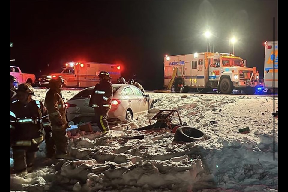 Whitewood Fire Department said that at 5:15 p.m. on Jan. 7 they were dispatched to a two-vehicle collision approximately four kilometres west of town.