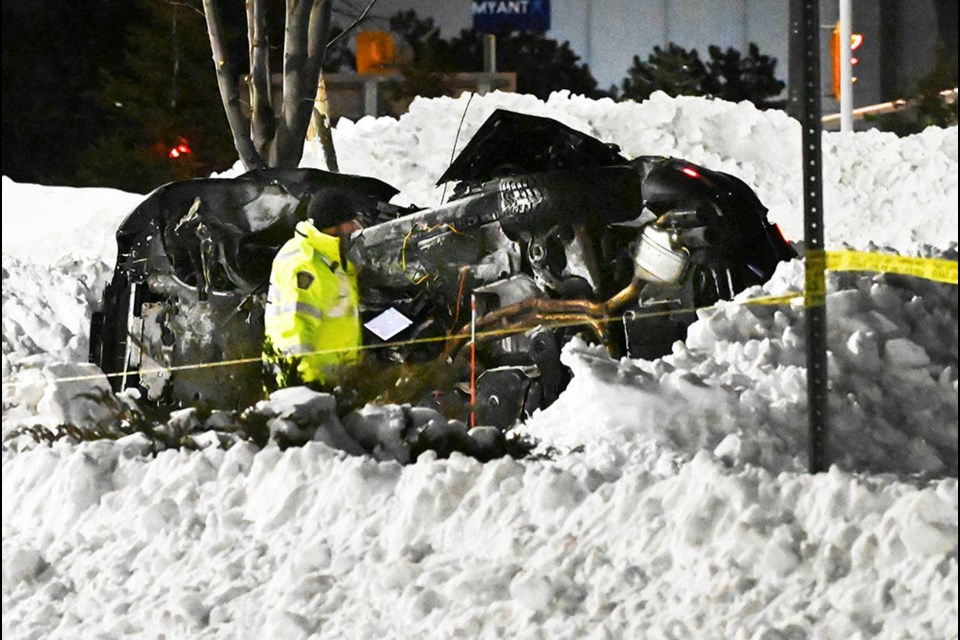 Halton police investigating a single-vehicle fatal rollover crash that killed the 31-year-old male driver of a Porsche SUV and left the male passenger with serious injuries.