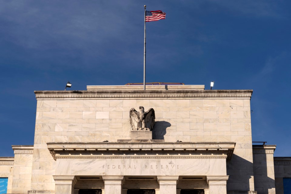 FILE - The Marriner S. Eccles Federal Reserve Board Building in Washington, Nov. 18, 2024. (AP Photo/Jose Luis Magana, File)