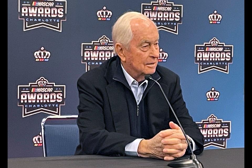 Roger Penske speaks ahead of the NASCAR awards ceremony in Charlotte N.C., Nov. 22, 2024. (AP Photo/Steve Reed, file)