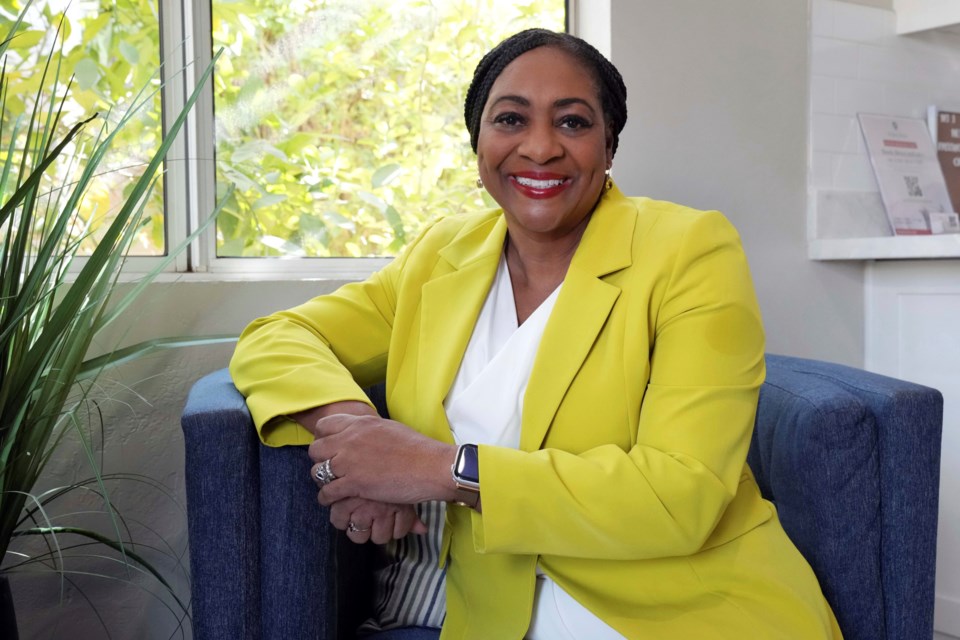 La June Montgomery Tabron, the W.K. Kellogg Foundation's first woman and first Black CEO poses for a photo, Tuesday, Jan. 14, 2025, in Scottsdale, Ariz. (AP Photo/Rick Scuteri)