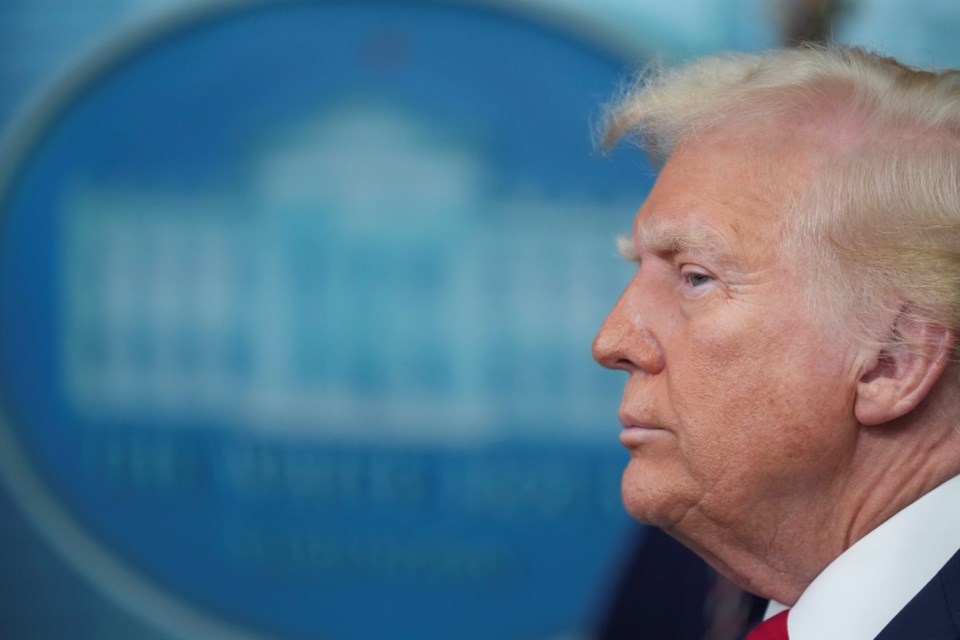 President Donald Trump in the James Brady Press Briefing Room at the White House, Thursday, Jan. 30, 2025, in Washington. (AP Photo/Jacquelyn Martin)