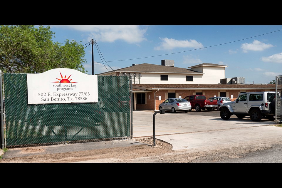 FILE - In this photo taken June 9, 2014 the recently renovated Southwest Key Programs facility in San Benito, Texas is shown. (David Pike/Valley Morning Star via AP)