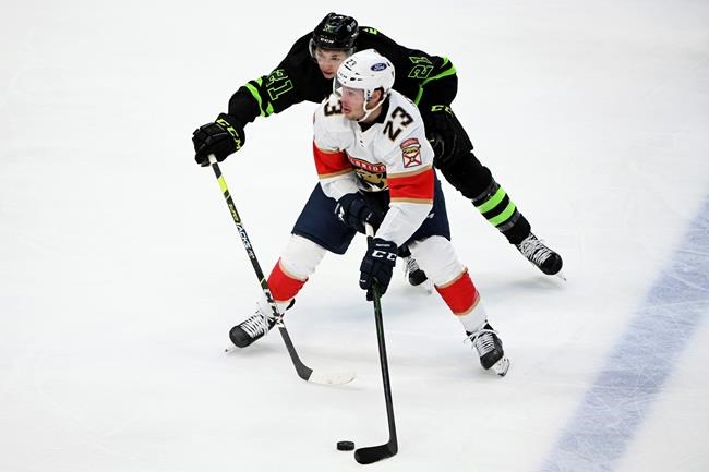 Carter Verhaeghe gets a hat trick as Panthers win in Dallas