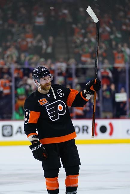 Flyers Claude Giroux plays 1,000th game, joins Bobby Clarke as
