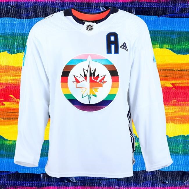 Winnipeg Jets to wear rainbow-themed warm-up jerseys for annual Pride night  