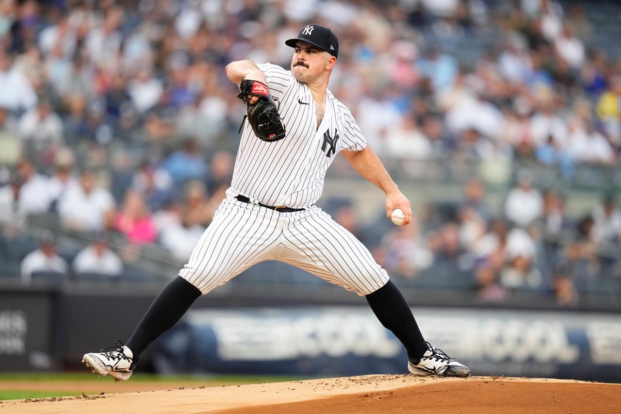 Chicago Cubs' Jameson Taillon pitches during the eighth inning of a  baseball game against the New York Yankees, Friday, July 7, 2023, in New  York. The Cubs won 3-0. (AP Photo/Frank Franklin