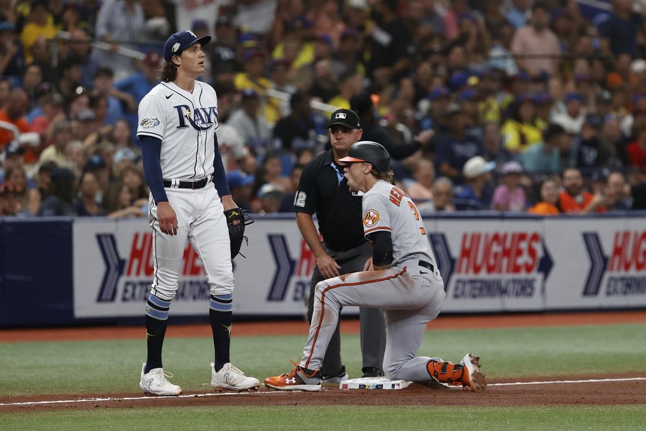 Orioles take solo lead of AL East with 4-3 win over Rays