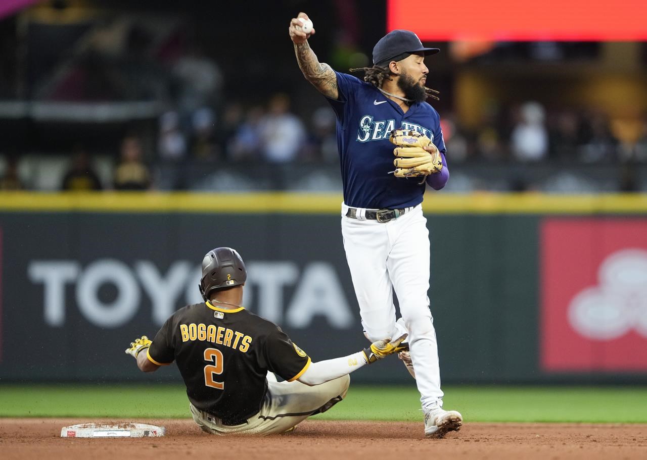 Raleigh hits go-ahead homer, Hancock shines in MLB debut as Mariners beat  Padres 6-1