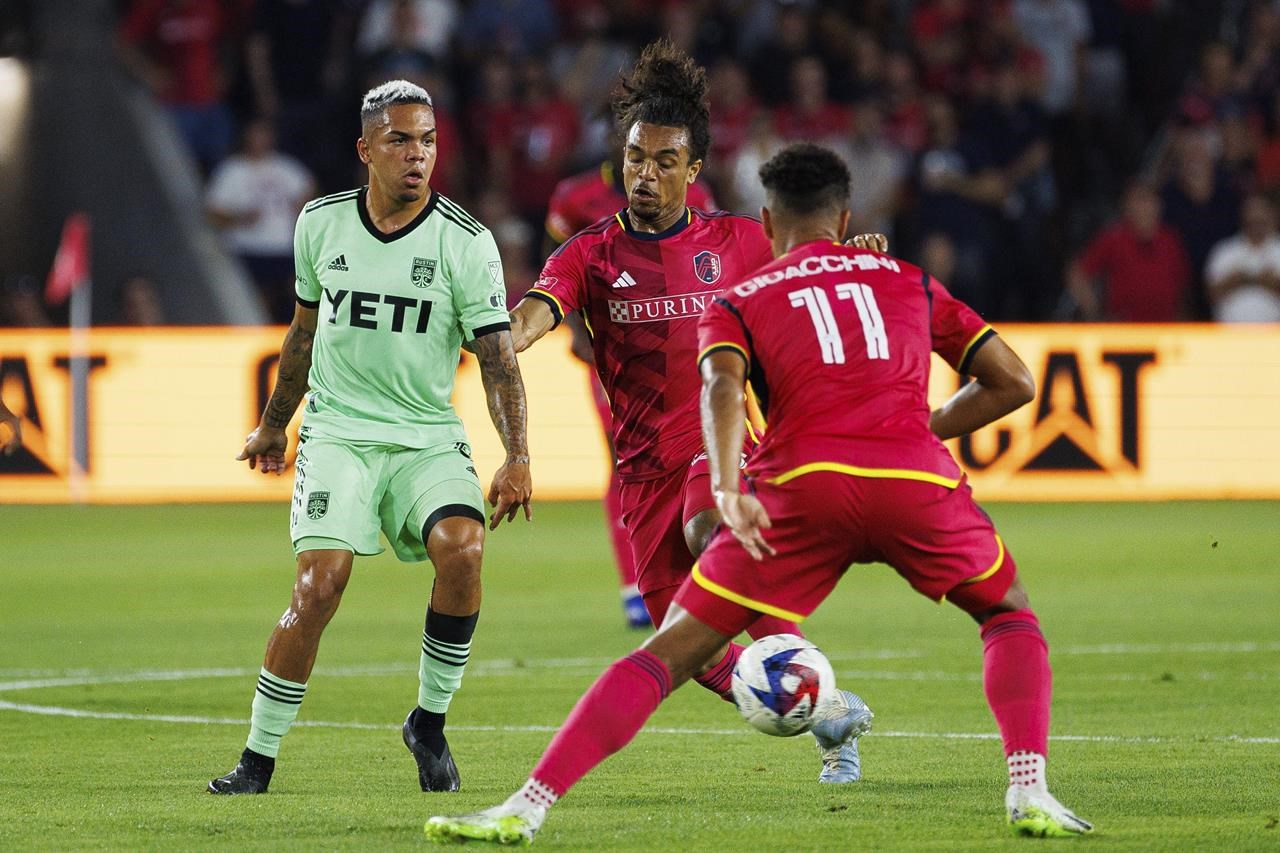 Austin FC central midfielder Daniel Pereira during a match between