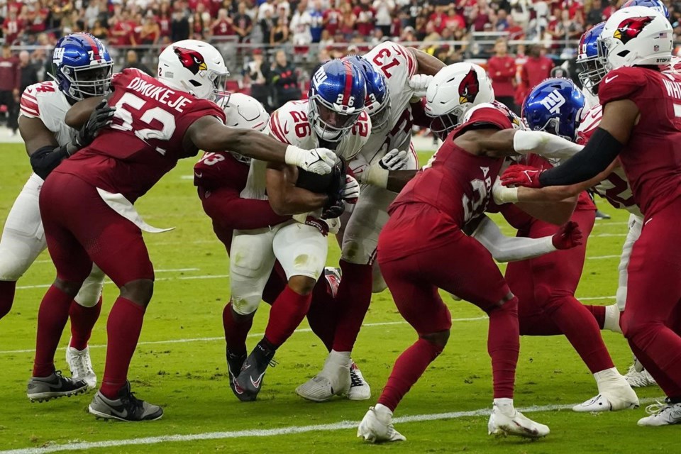 Running back Saquon Barkley is doubtful for Monday night's game against  Seattle, New York Giants say