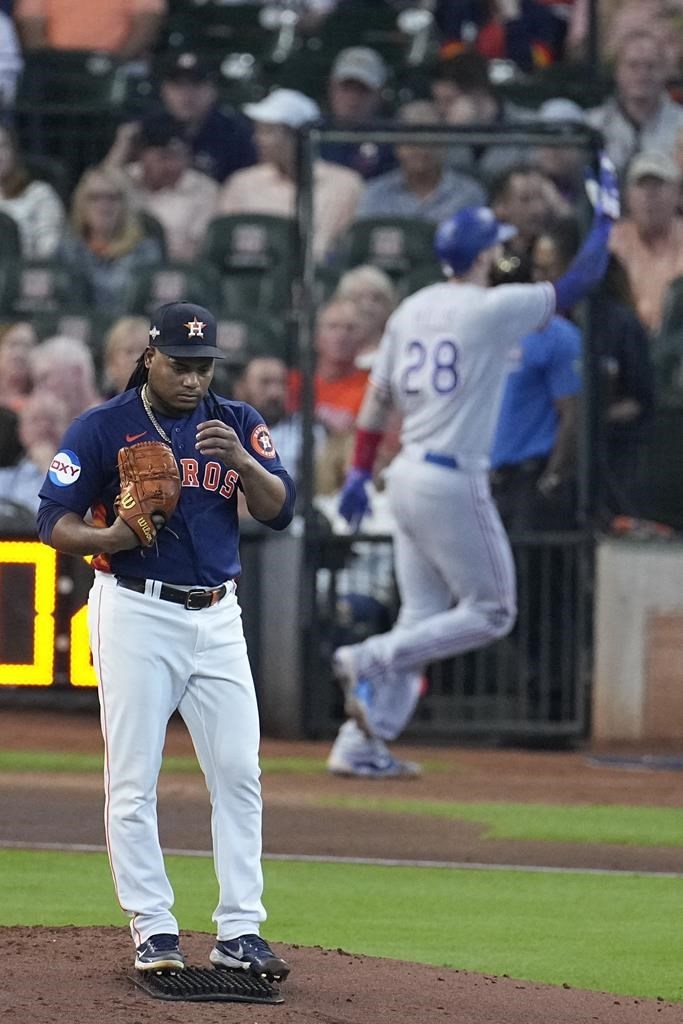 Jordan Montgomery shuts out Astros, Leody Taveras homers as Rangers get 2-0  win in Game 1 of ALCS