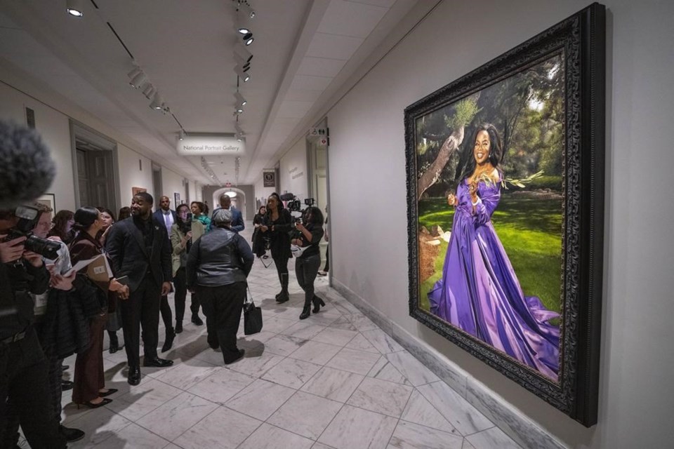 Oprah Winfrey portrait - featuring the color purple - unveiled at