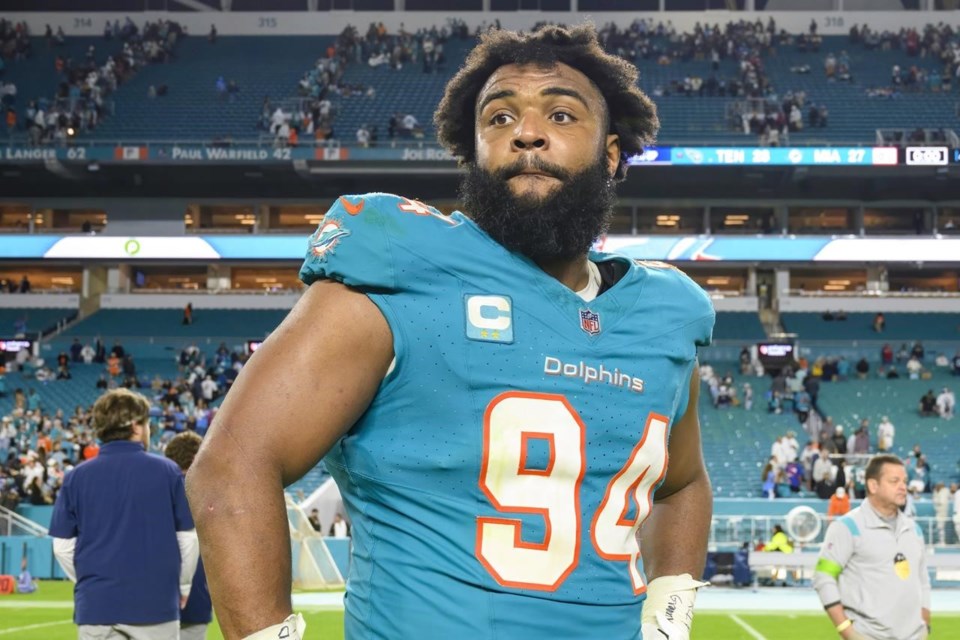 Defensive tackle Christian Wilkins agrees to a 4year deal with the