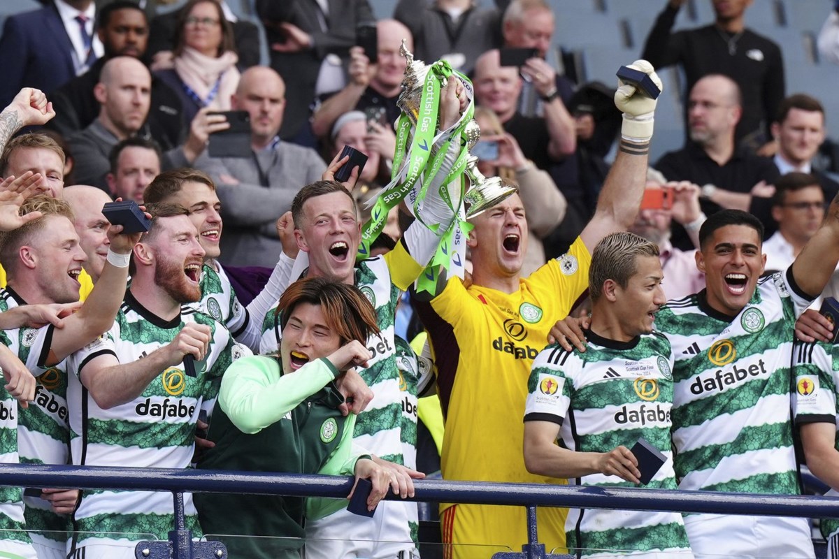 Celtic beats Rangers in Scottish Cup final with last-minute Idah strike