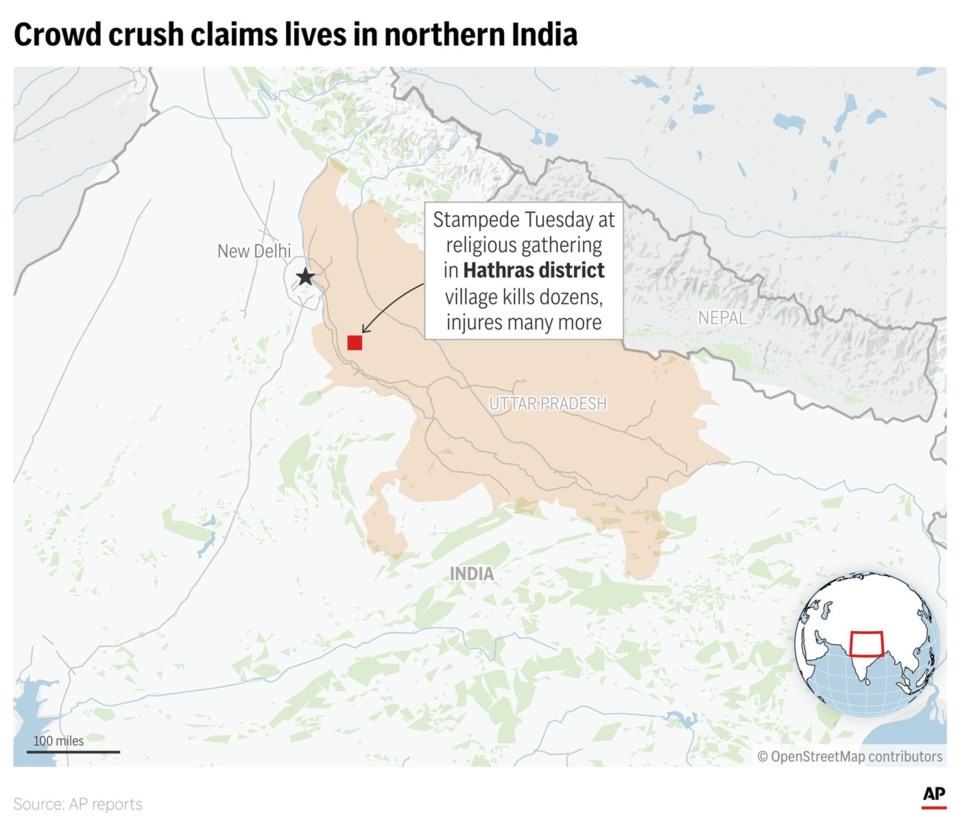 A stampede at a religious event in India has killed at least 60 people ...