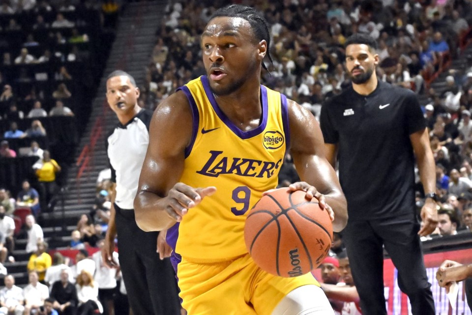 Bronny James continues promising play with 13 points in Lakers' 93-89 win  over Cavaliers - St. Albert News