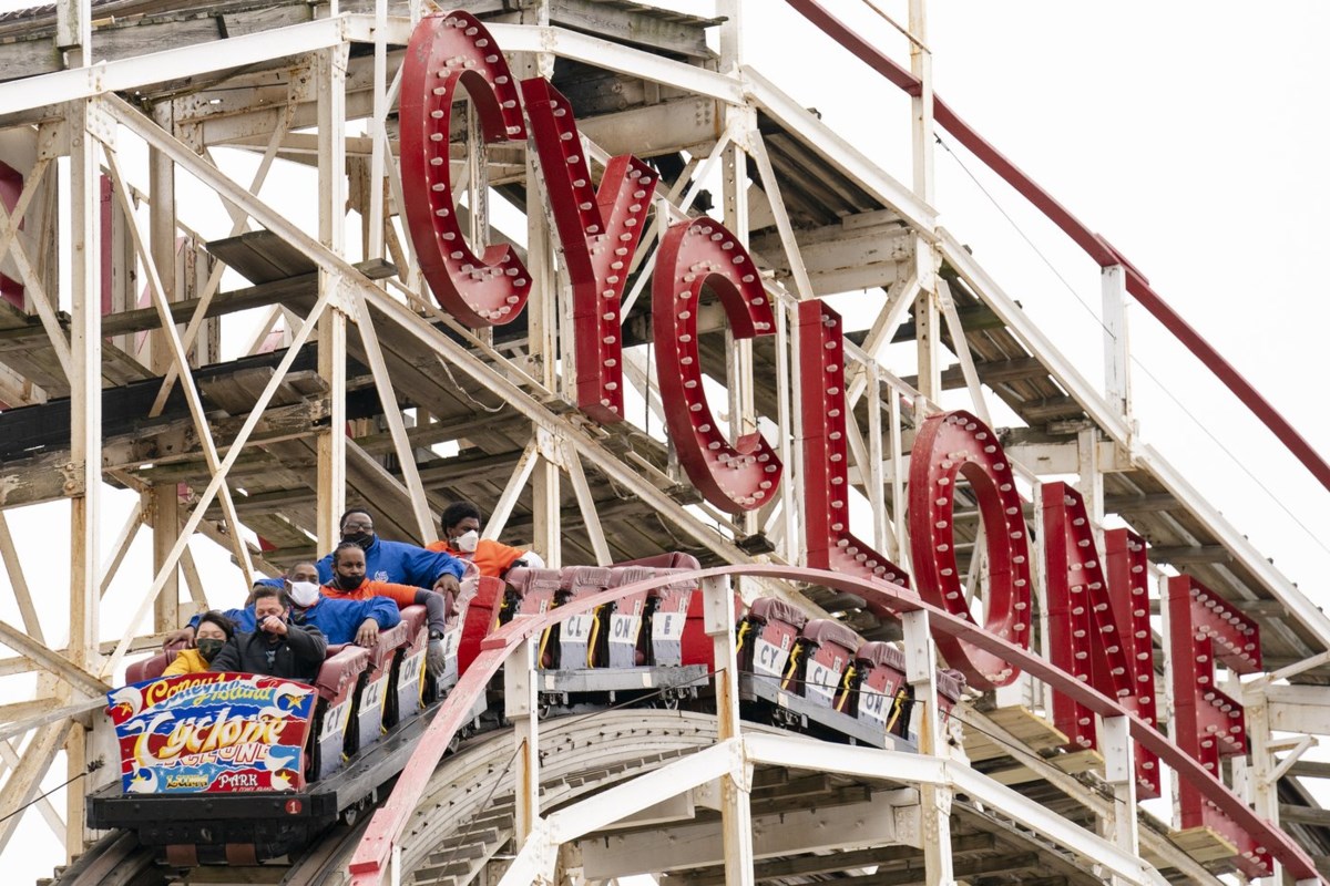 Famous roller coaster Coney Island Cyclone is shut down after malfunction in the middle of the ride