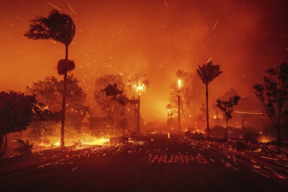 A second wind-whipped wildfire is burning out of control in the Los Angeles area