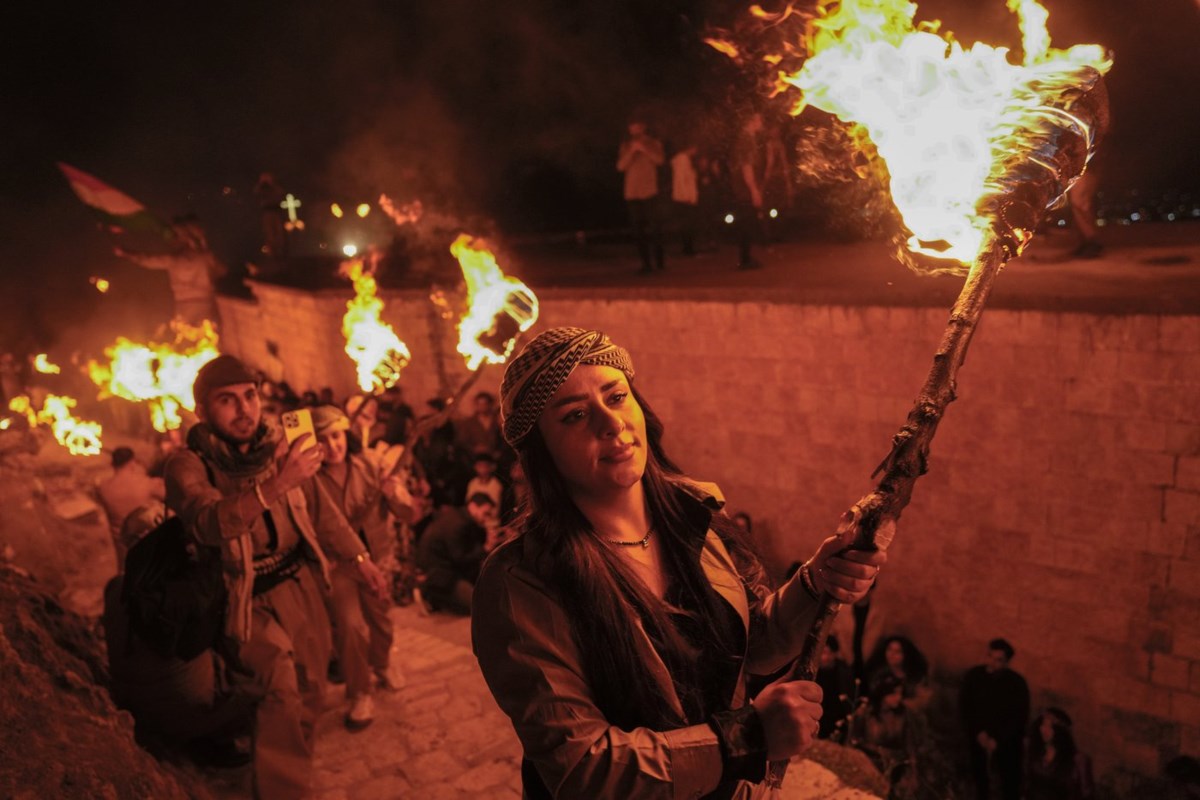 Kurds in Iraq and Syria celebrate the Newroz festival of spring at a ...