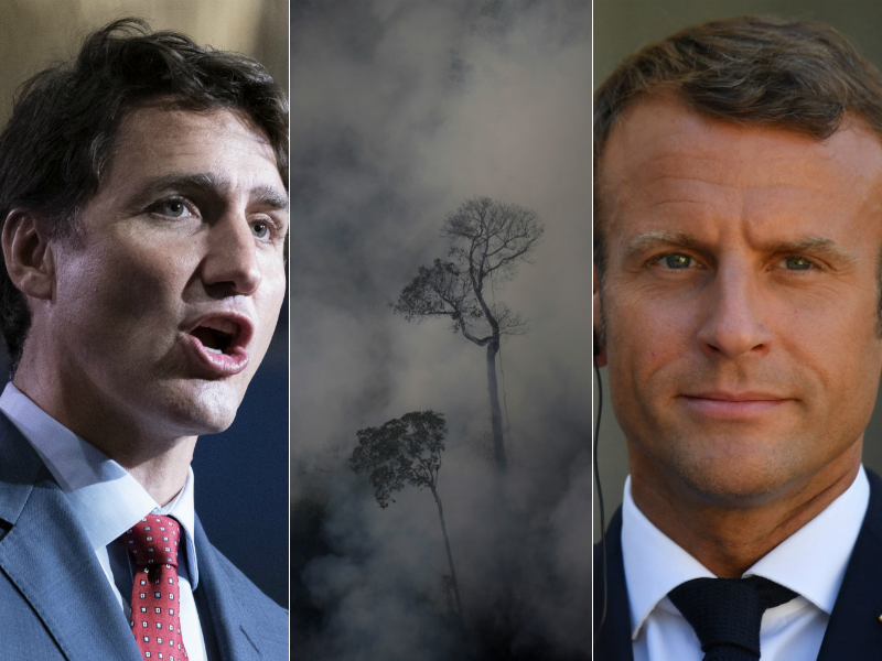 justin trudeau emmanuel macron agree amazon wildfires are an international crisis sootoday com sootoday com