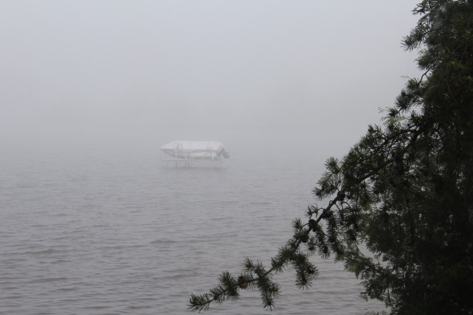 USED 2018-06-21goodmorning  1  Boat in the mist. Photo by Brenda Turl for BayToday.