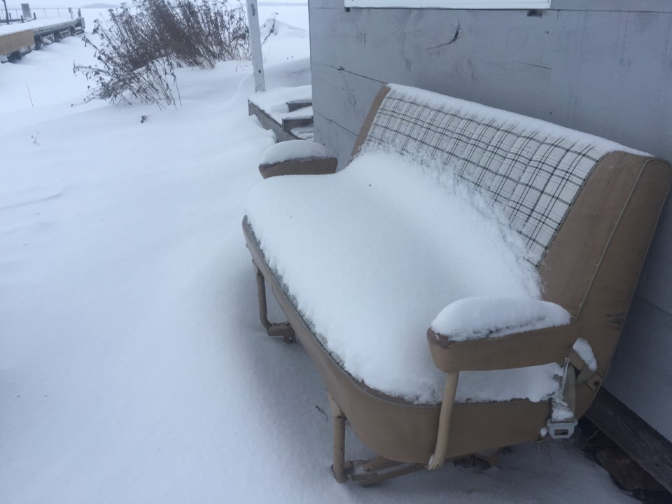 USED 2020-1-02goodmorningnorthbaybct  3 A snowy seat, Callander. Photo by Brenda Turl for BayToday.