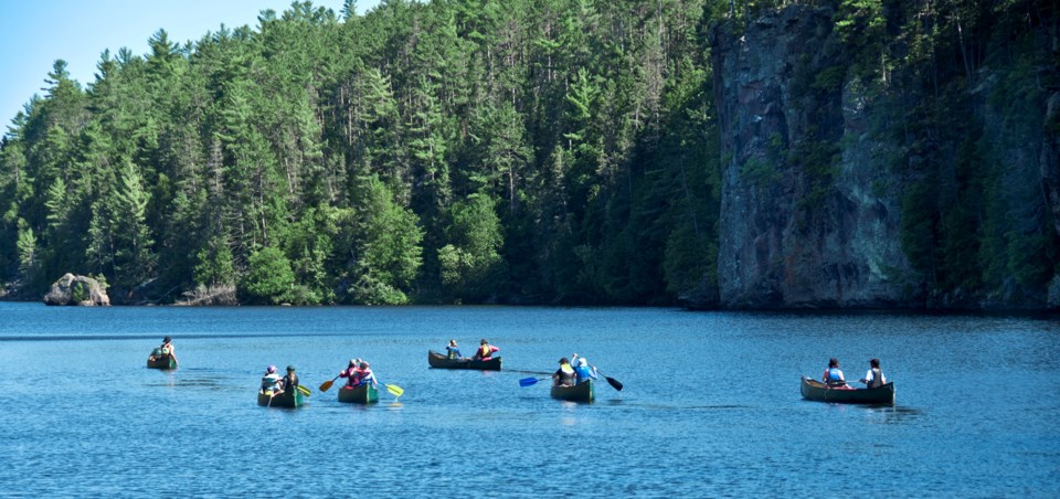 USED 2022-09-13goodmorningnorthbaybct  2 At the Talon Chutes paddling towards Mattawa. Submitted by Al Orlando.