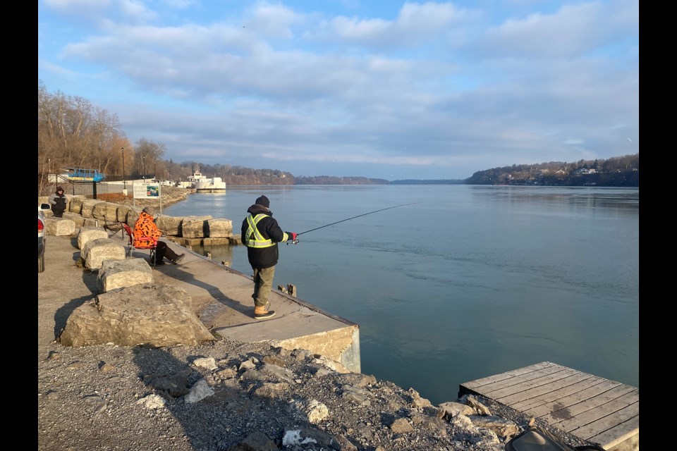 The Queenston dock is a popular place for fishermen.