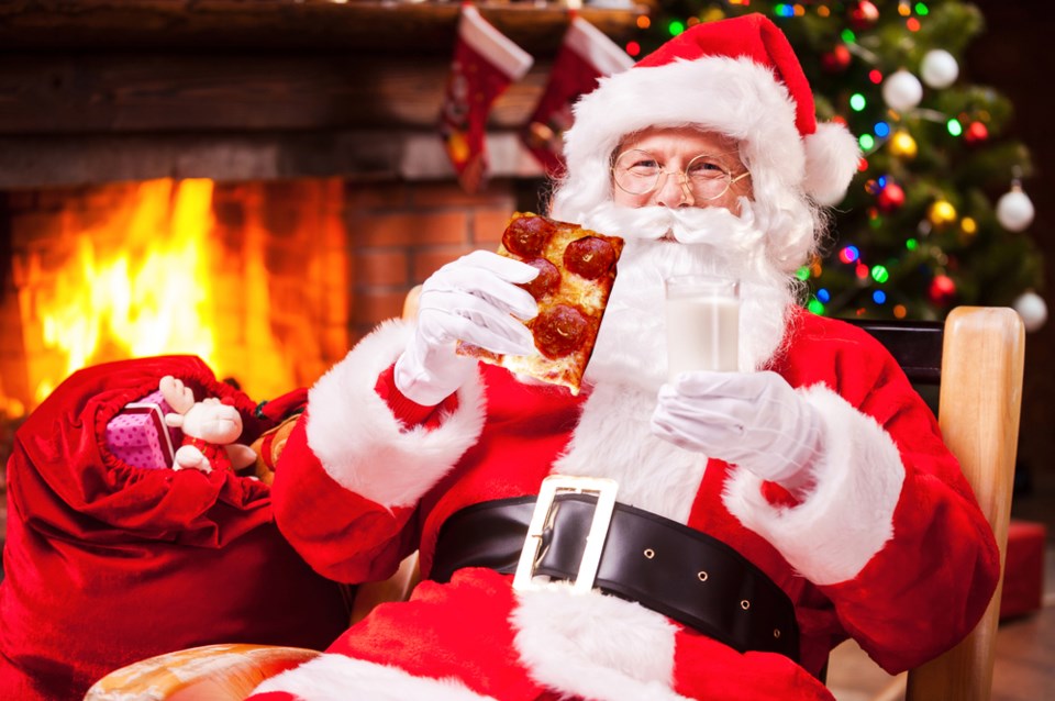 Santa Eating Pizza