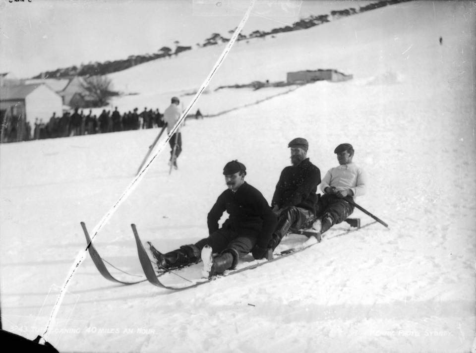 men toboggan 1900