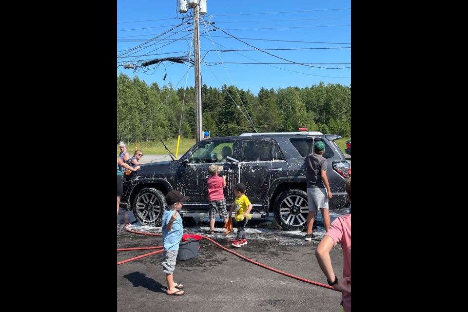 Kids at the car wash