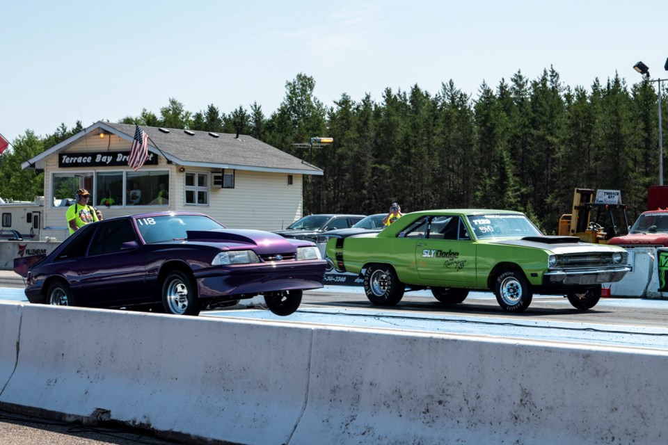 A solar park would dislocate the Terrace Bay Drag Fest which attracts dozens of racers and large crowds of spectators each Civic Holiday weekend (file photo/Blair Wright for TBnewswatch)