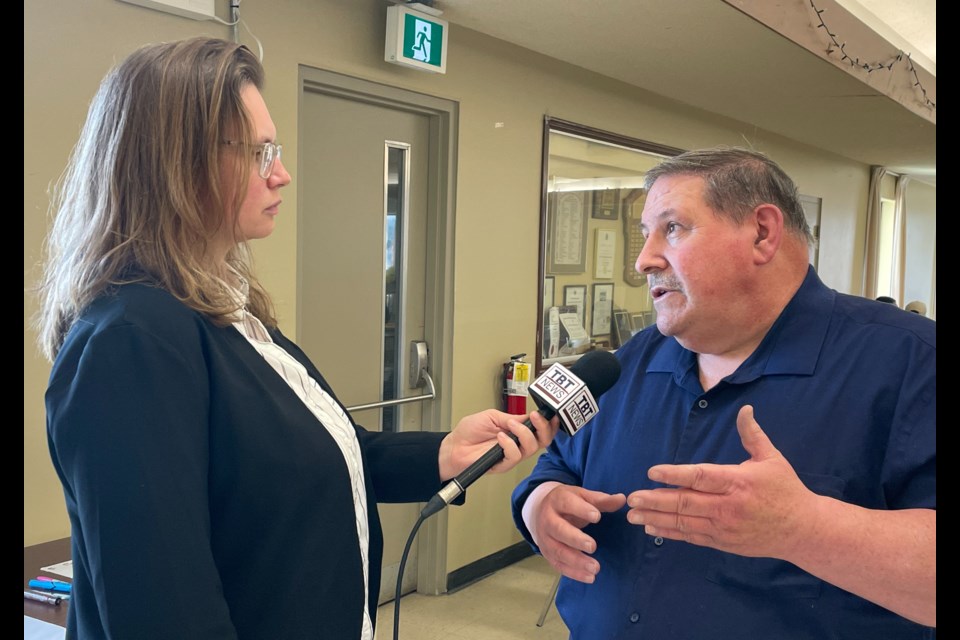 Gary Christian, executive director of the North Superior Workforce Planning Board, speaks with Dougall Media reporter Leigh Nunan on May 15, 2024.