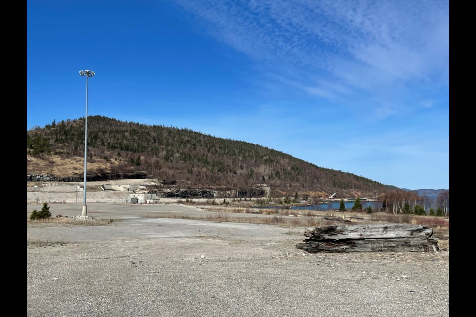 The former site of Marathon Pulp, which shut down in 2009, pictured here on May 7, 2024.