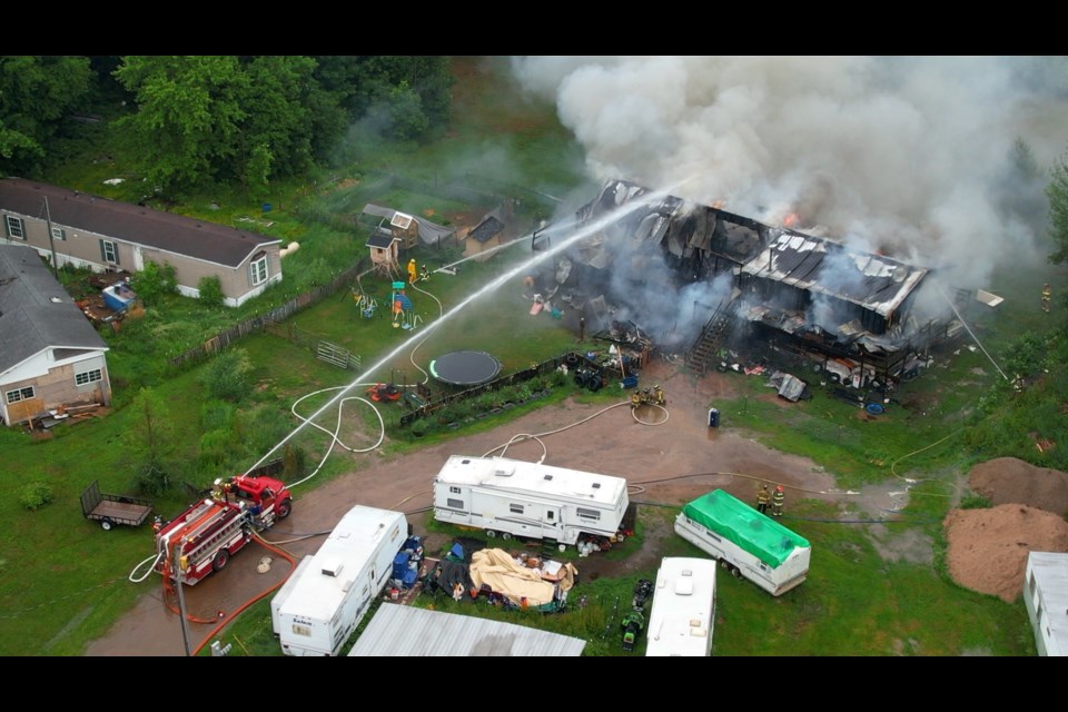 Fire destroyed the house on W. Lakeshore Drive on the Bay Mills Indian Reservation. 