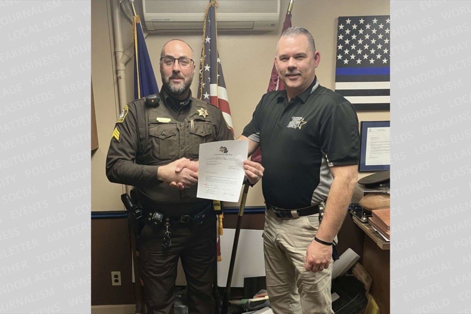 In late December, Bitnar was sworn in for another four year term as Chippewa Co. Sheriff.  He gave the Oath of Office to his staff, Undersheriff, and some Correction Officers.