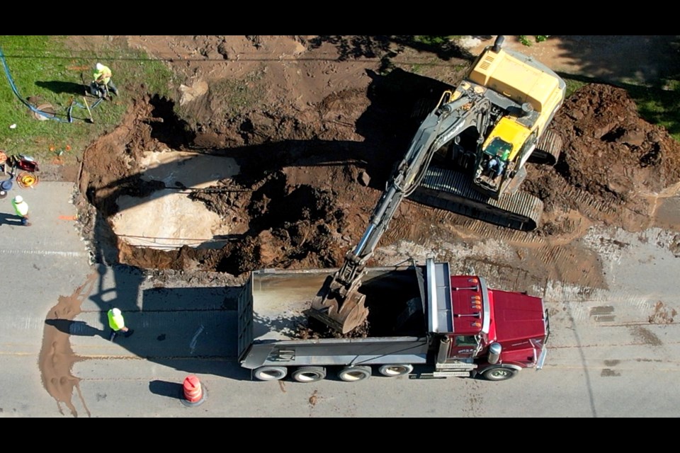 Norris Contractors are on site repairing the water main break on West Lakeshore Drive.