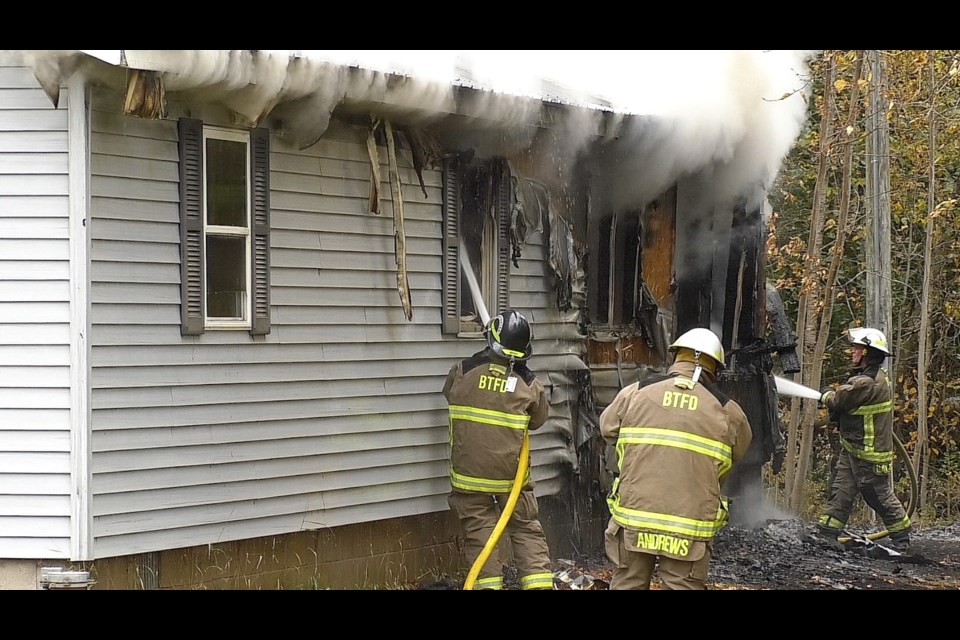 Three fire departments, along with Kinross EMS and Cloverland Electric responded to the house fire on 12 Mile Road.