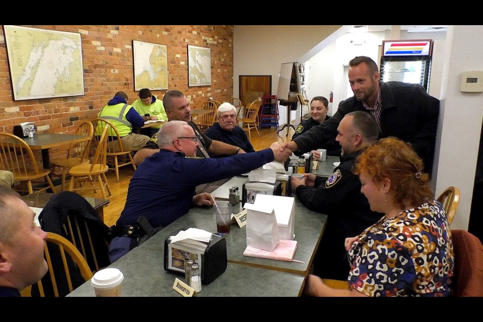 The Faith and Blue event was held at Penny's Kitchen Monday morning.