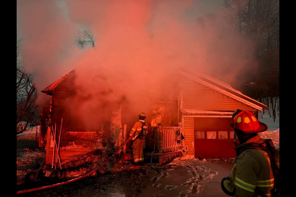 The overnight fire destroyed this house at 613 Fort St. 