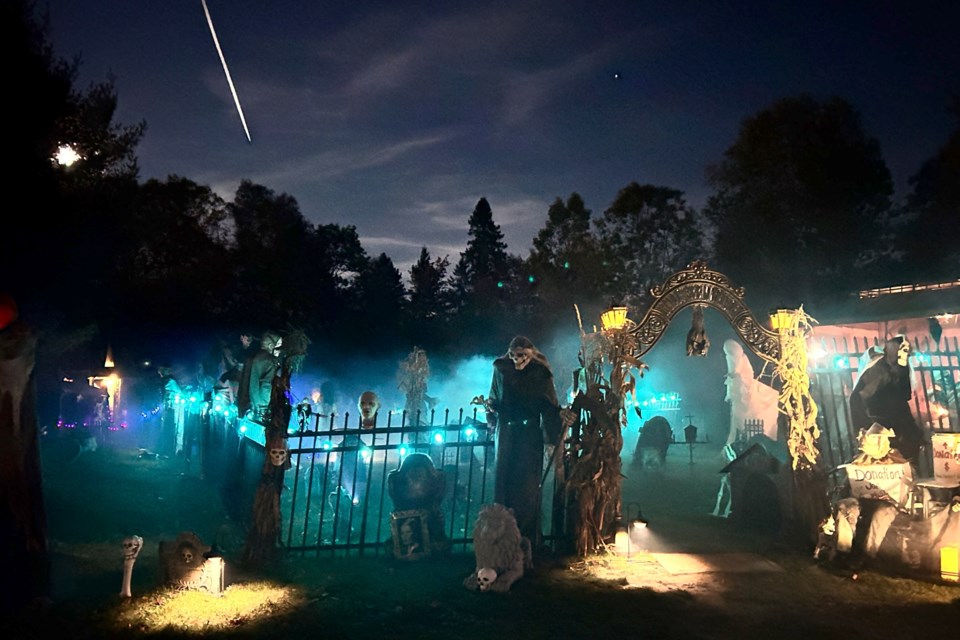 The halloween graveyard is filled with nearly 200 scary displays and is located at 1911 W. 10th Ave.
