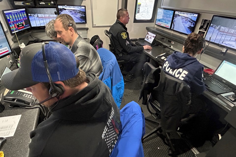 Law enforcement and first responders from several departments and agencies assisted with calls on the track, and in the crowds.