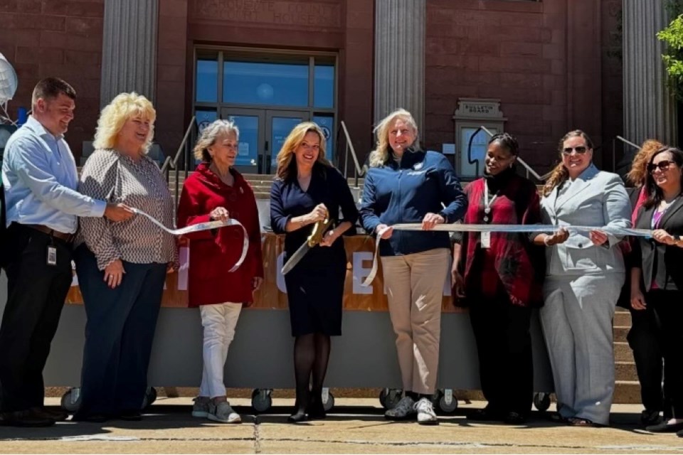 Secretary Jocelyn Benson joins Michigan Department of State staff and local officials in Marquette to celebrate the newest mobile Secretary of State office, serving Michiganders across the Upper Peninsula