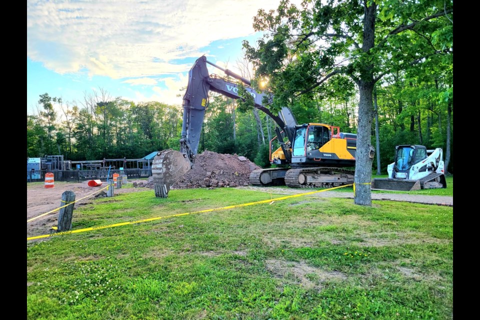 Soo Splash Pad and Project Playground Bathroom currently under construction